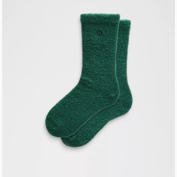 Lululuemon Daily Essentials Fuzzy Crew Socks Storm Teal - Picture 3 of 5